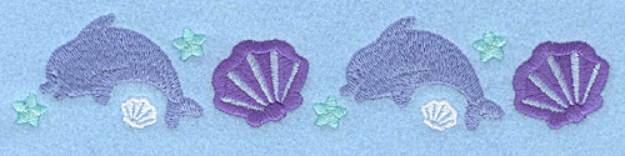 Picture of Dolphin and Shell Border Machine Embroidery Design