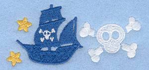 Picture of Pirate Ship and Skull Machine Embroidery Design