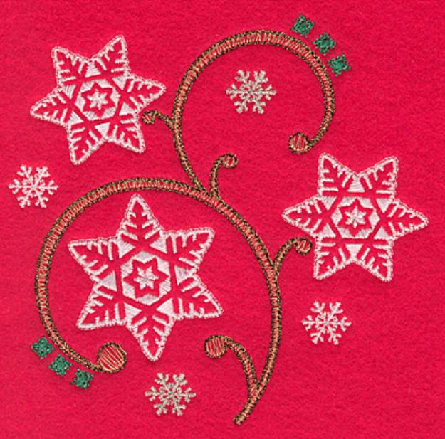 Picture of Swirling Snowflakes Machine Embroidery Design