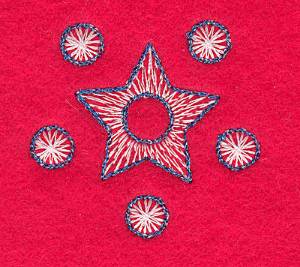 Picture of Star And Snowflakes Machine Embroidery Design