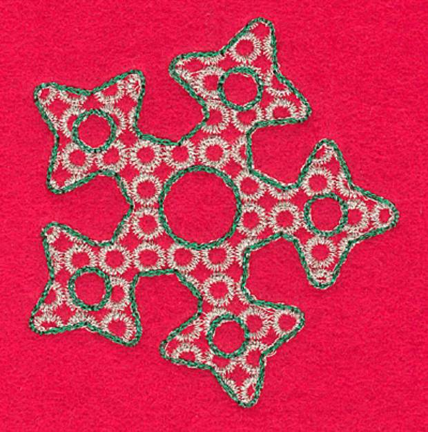 Picture of Snowflake With Circles Machine Embroidery Design