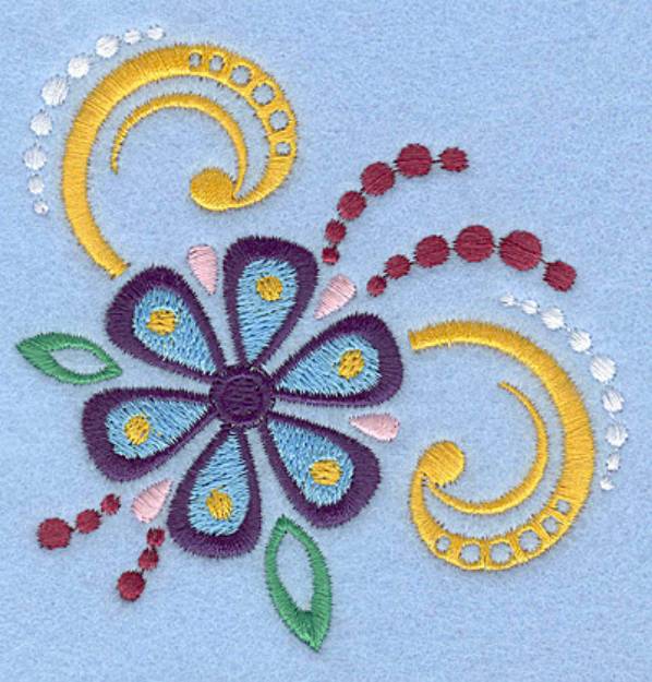 Picture of Embellished Flower Machine Embroidery Design