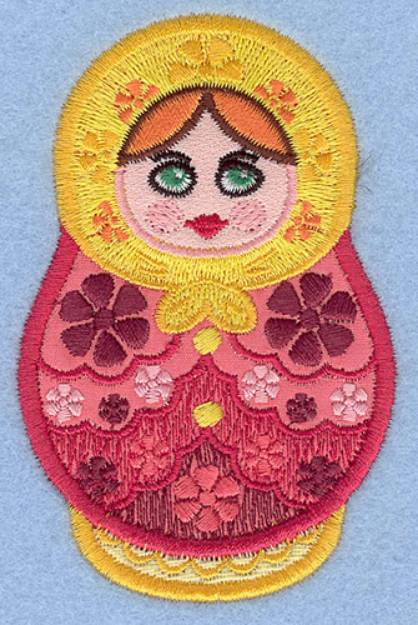 Picture of Matryoshka Applique Doll A small Machine Embroidery Design