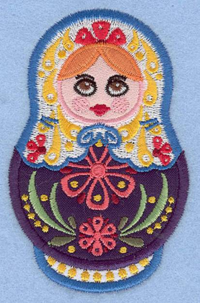 Picture of Matryoshka Applique Doll B small Machine Embroidery Design