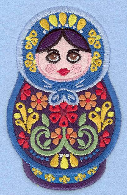 Picture of Matryoshka Applique Doll C small Machine Embroidery Design