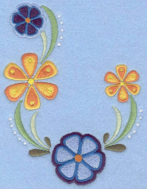 Picture of Daisy and Morning Glories Machine Embroidery Design