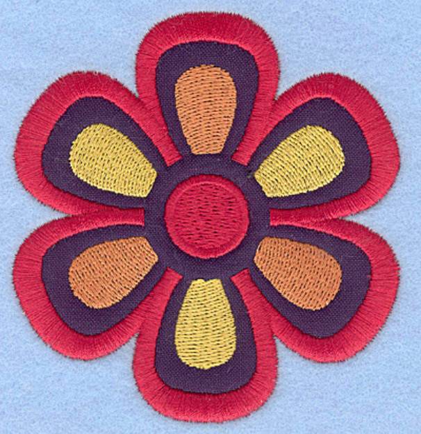 Picture of Mutli-Color Floral Applique Machine Embroidery Design