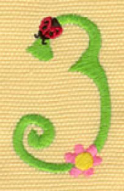 Picture of Ladybug and Flower 3 Machine Embroidery Design