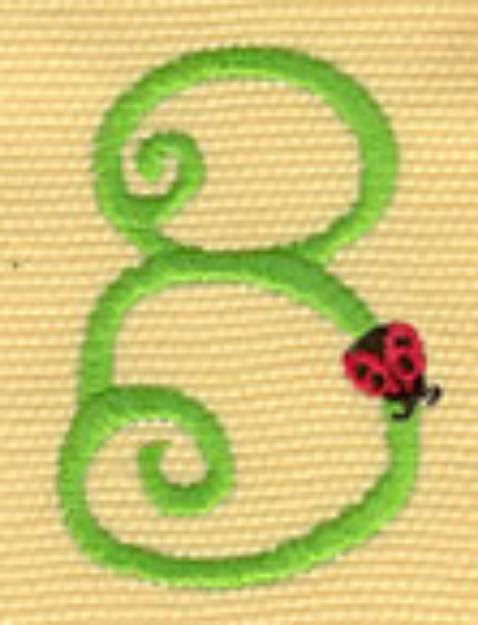 Picture of Ladybug Number Eight Machine Embroidery Design