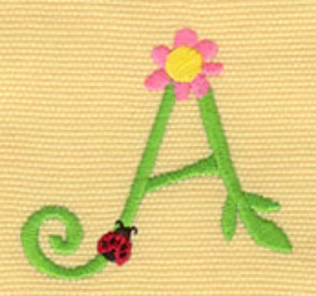 Picture of Floral Ladybug A Machine Embroidery Design