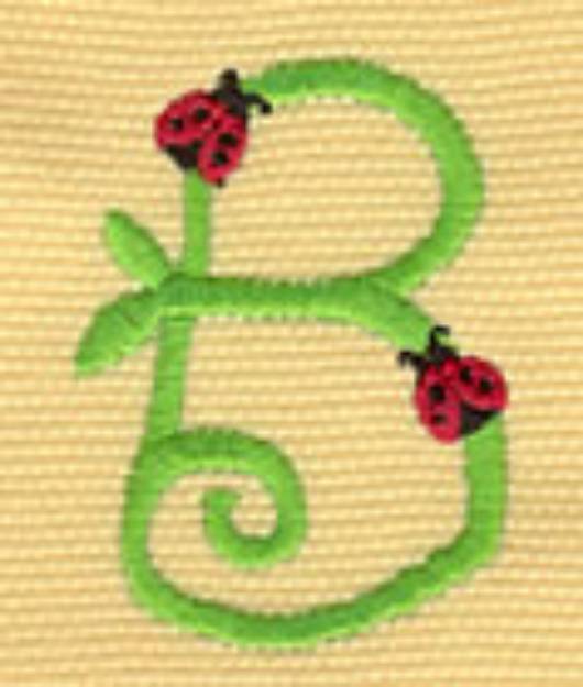Picture of Ladybug Uppercase B Machine Embroidery Design