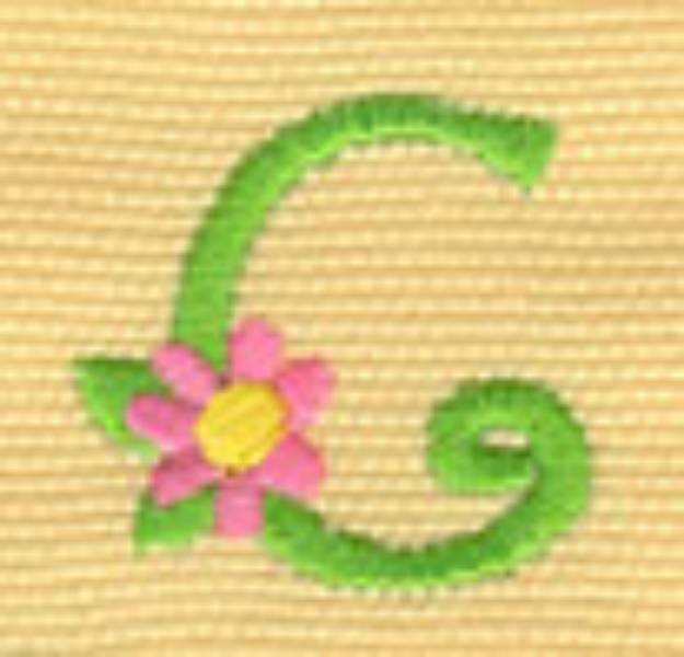 Picture of Floral Lowercase c Machine Embroidery Design