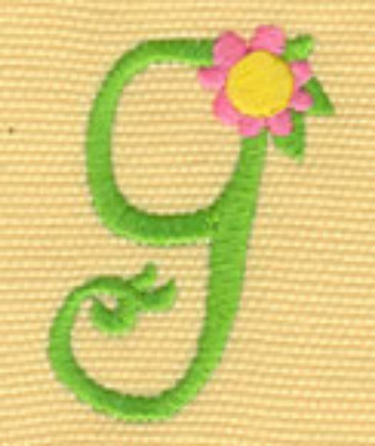 Picture of Floral Lowercase g Machine Embroidery Design