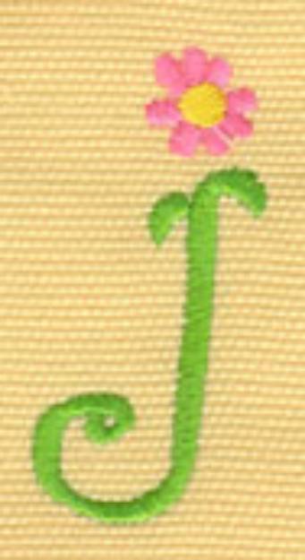 Picture of Lowercase Floral j Machine Embroidery Design