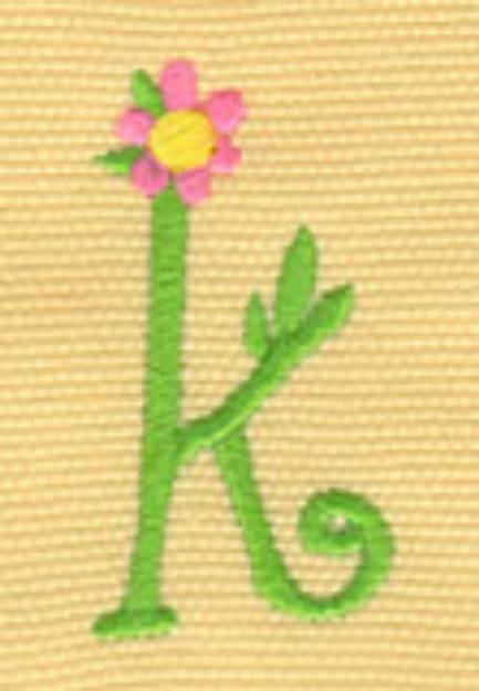 Picture of Lowercase Floral k Machine Embroidery Design