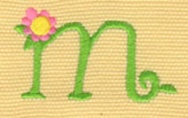 Picture of Lowercase Floral m Machine Embroidery Design