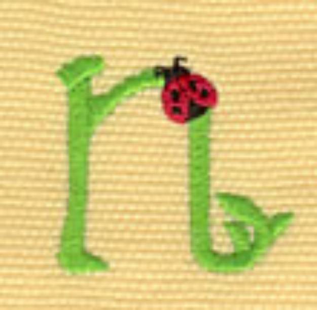 Picture of Ladybug Lowercase n Machine Embroidery Design