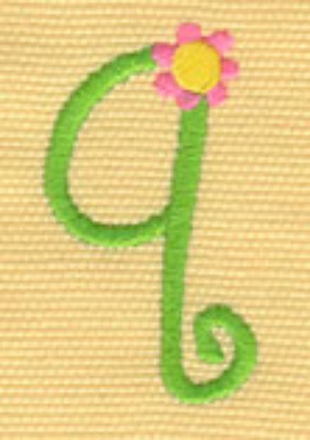 Picture of Ladybug Lowercase q Machine Embroidery Design
