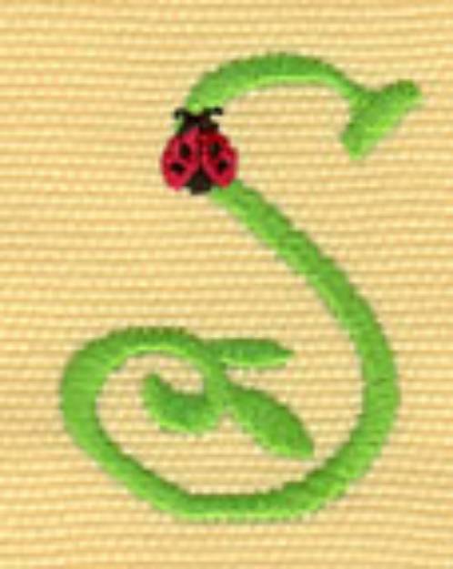 Picture of Ladybug Capital S Machine Embroidery Design