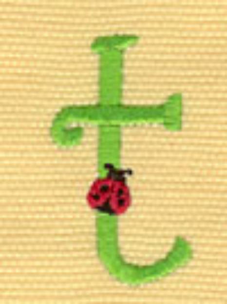 Picture of Ladybug Lowercase t Machine Embroidery Design