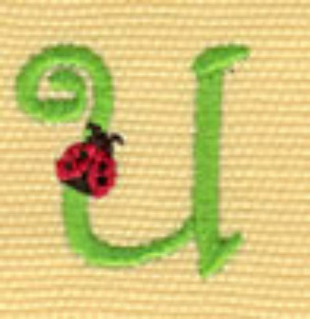 Picture of Ladybug Lowercase u Machine Embroidery Design