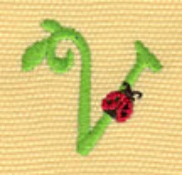 Picture of Ladybug Lowercase v Machine Embroidery Design