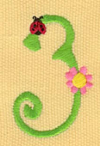 Picture of Ladybug Floral z Machine Embroidery Design