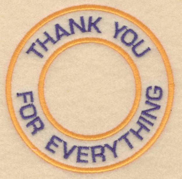 Picture of Thank You For Everything Machine Embroidery Design