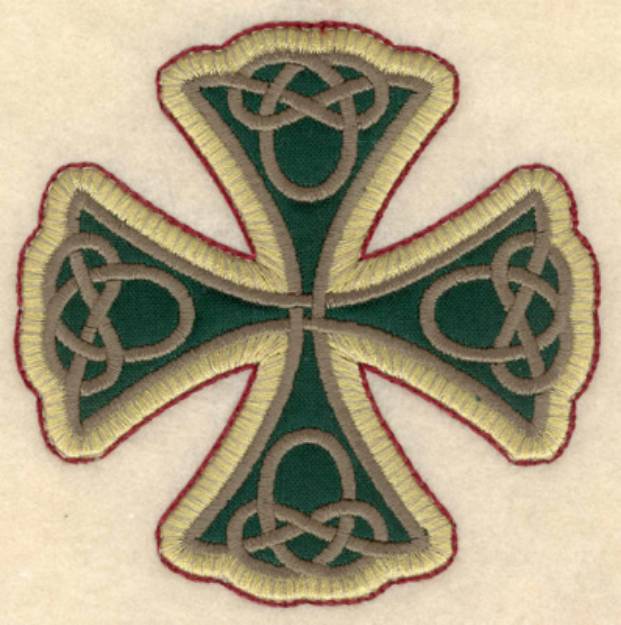 Picture of Green Consecration Cross applique Machine Embroidery Design