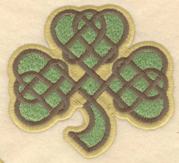 Picture of Green Celtic Shamrock Machine Embroidery Design