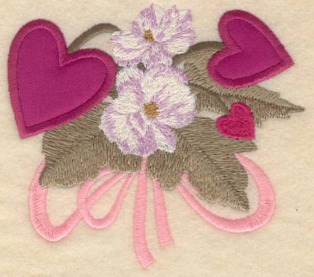 Picture of Heart Bouquet Applique Machine Embroidery Design
