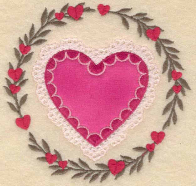 Picture of Heart In Circle Applique Machine Embroidery Design