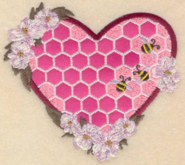 Picture of Honeycomb Heart Applique Machine Embroidery Design