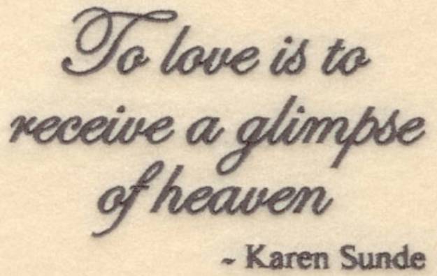 Picture of Love Is Heaven Machine Embroidery Design