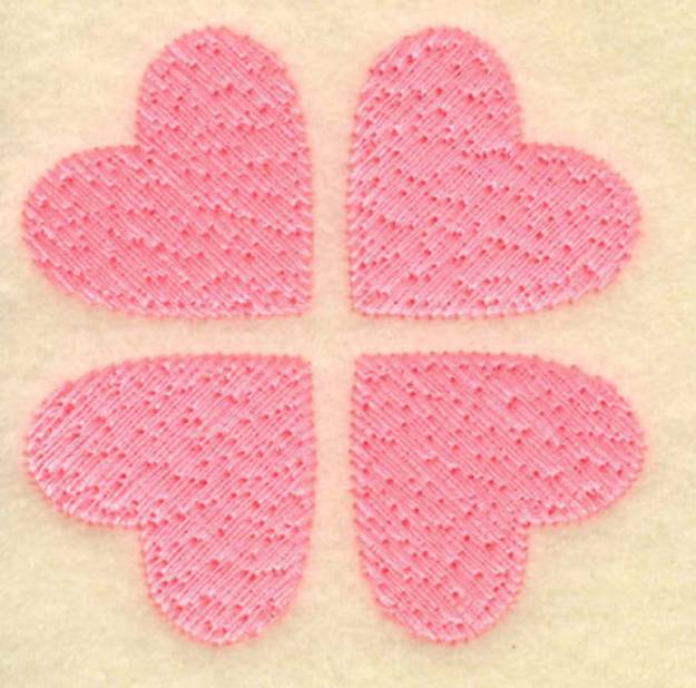 Picture of Four Pink Hearts Machine Embroidery Design