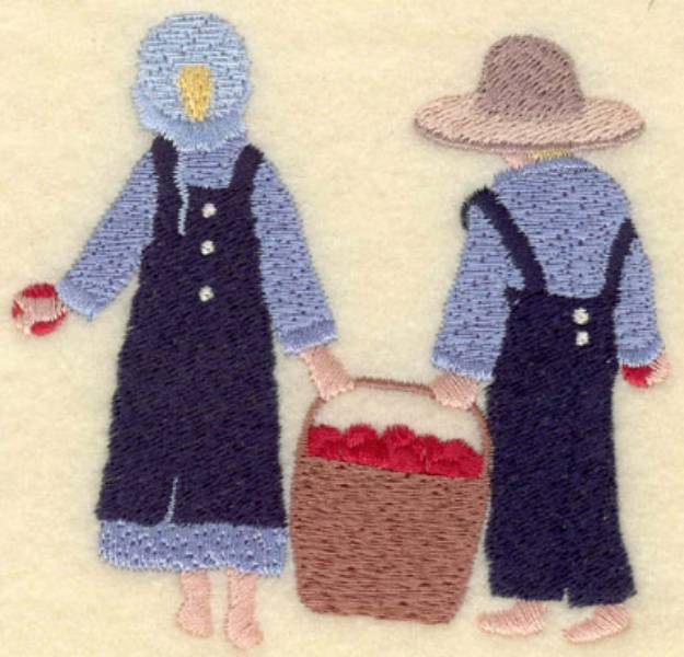 Picture of Kids Harvesting Apples Machine Embroidery Design
