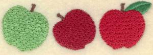 Picture of Three Apples Machine Embroidery Design