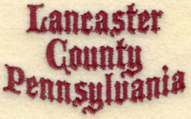 Picture of Lancaster Pennsylvania Machine Embroidery Design