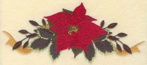 Picture of Poinsetta With Bow Machine Embroidery Design