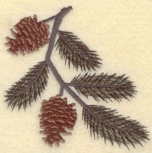 Picture of Pine Bough And Cones Machine Embroidery Design