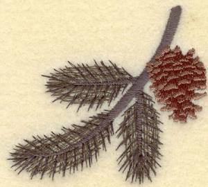 Picture of Pine Bough And Cone Machine Embroidery Design
