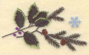 Picture of Pine, Holly and Snow Machine Embroidery Design