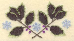 Picture of Holly And Snowflakes Machine Embroidery Design