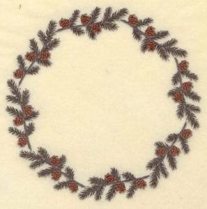 Picture of Pine Boughs Wreath Machine Embroidery Design