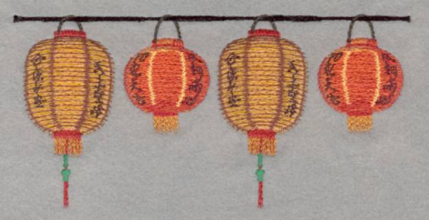 Picture of Chinese Lanterns Applique Machine Embroidery Design