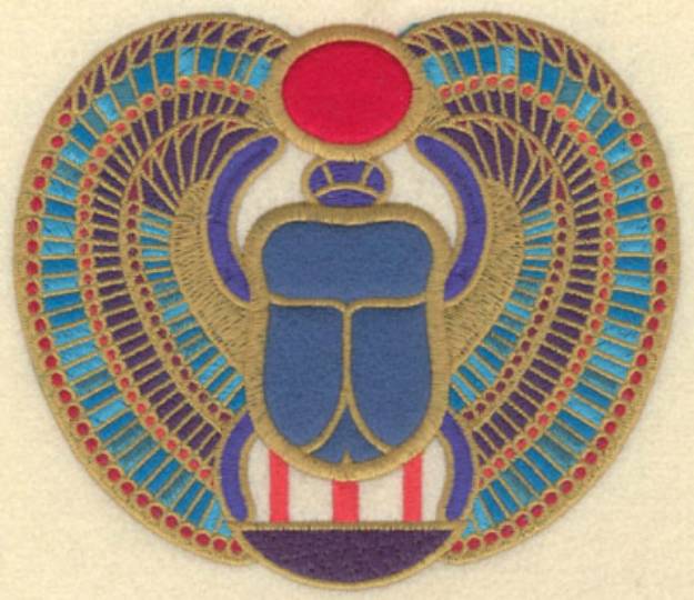 Picture of Winged Scarab Applique Machine Embroidery Design