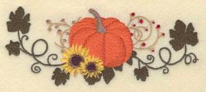 Picture of Autumn Pumpkin Scene Machine Embroidery Design