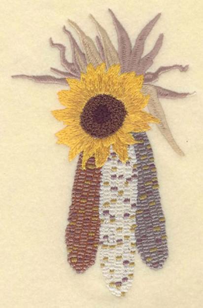 Picture of Corn with Sunflower Machine Embroidery Design