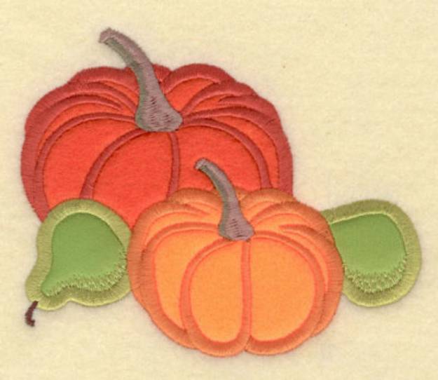 Picture of Pumpkin And Pear Applique Machine Embroidery Design