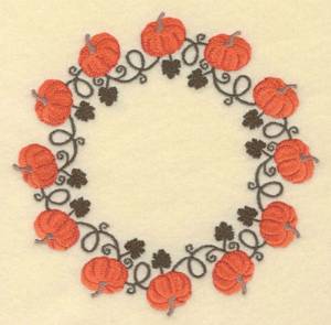 Picture of Pumpkin Circular Border Machine Embroidery Design